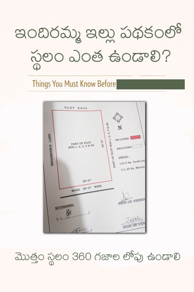 ఇందిరమ్మ ఇల్లు కి స్థలం ఎంత ఉండాలి